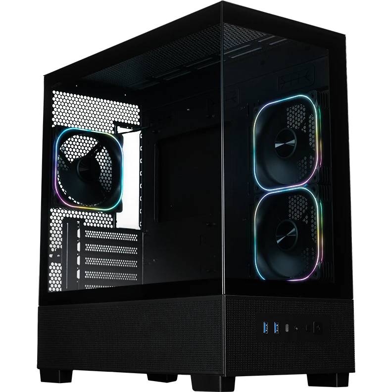Корпус XASTRA Q500M 3ARGB-FG-C10-UC Black (Q500M-3FG12A-C10-UC), без БП, mATX