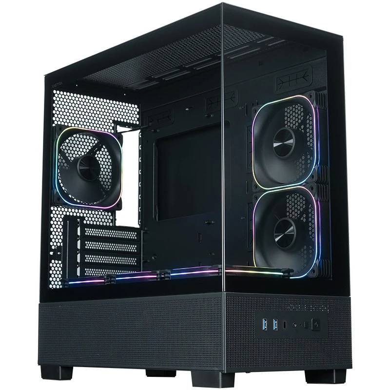 Корпус XASTRA Q500M 6ARGB-FG-C10-UC Black (Q500M-6FG12A-C10-UC), без БП, mATX