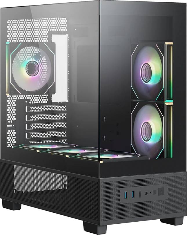 Корпус XASTRA Q500M 6ARGB Black (Q500M-6FM12A-C10-UC), без БП, mATX