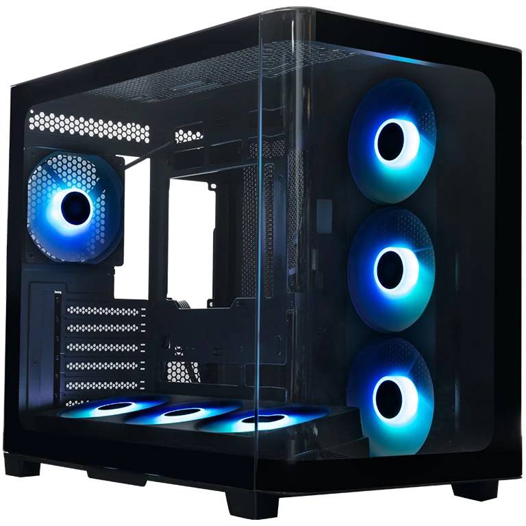 Корпус XASTRA QR500 7ARGB-FC-C6-UC Black (QR500-2FA36A-1FC12A-C6-UC), без БП, mATX