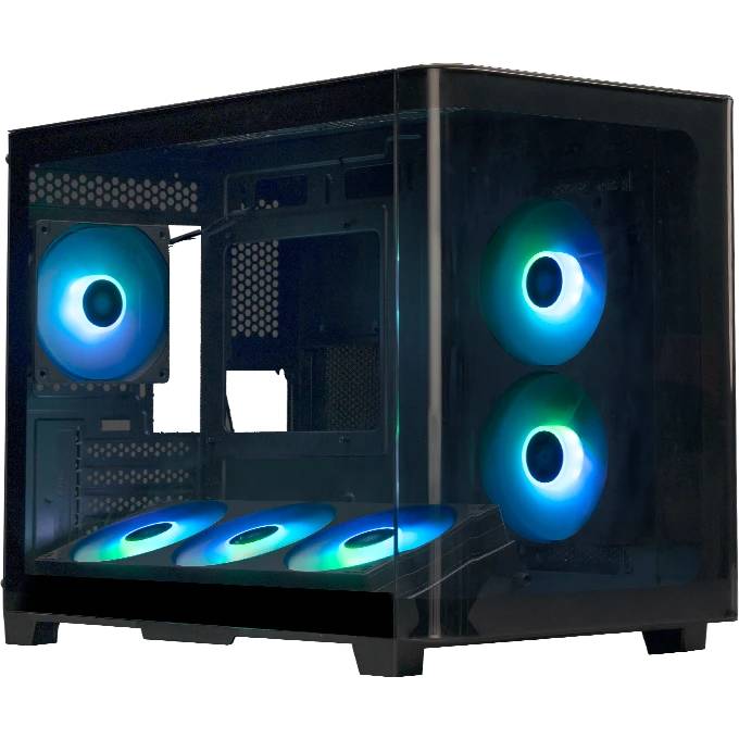 Корпус XASTRA QR500M 6ARGB-FC-C6-UC Black (QR500M-1FA36A-1FA24A-1FC12A-C6-UC), без БП, mATX