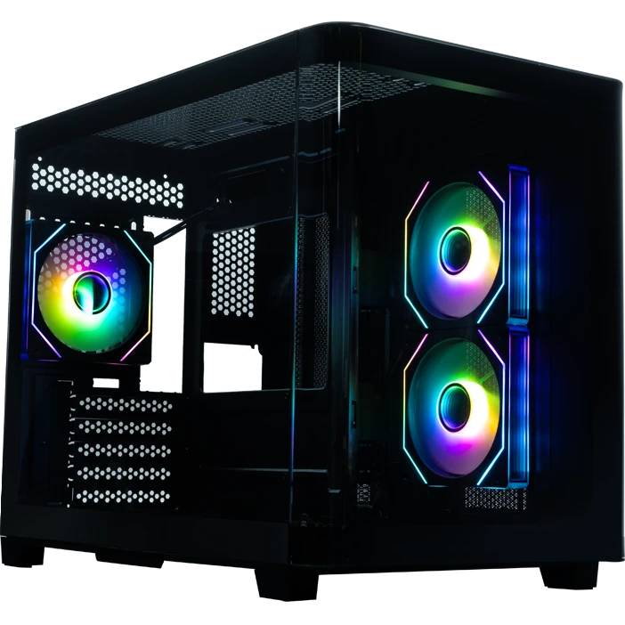 Корпус XASTRA QR500M 3ARGB C10-UC Black (QR500M-3FM12A-C10-UC), без БП, mATX