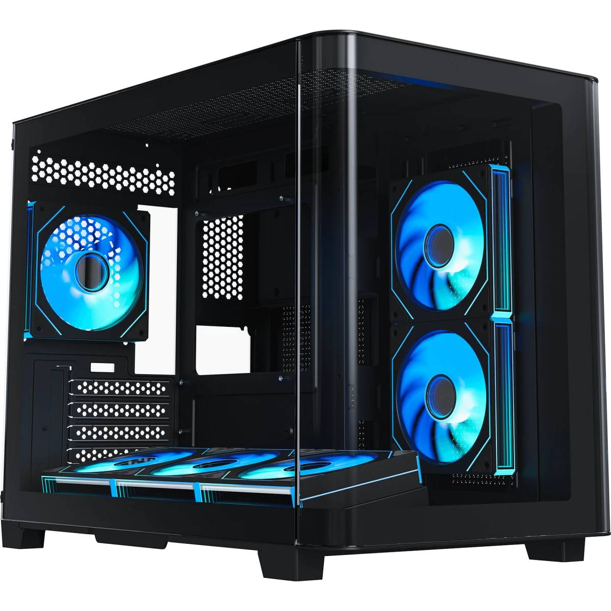 Корпус XASTRA QR500M 6ARGB-FM-C10-UC Black (QR500M-6FM12A-C10-UC), без БП, mATX