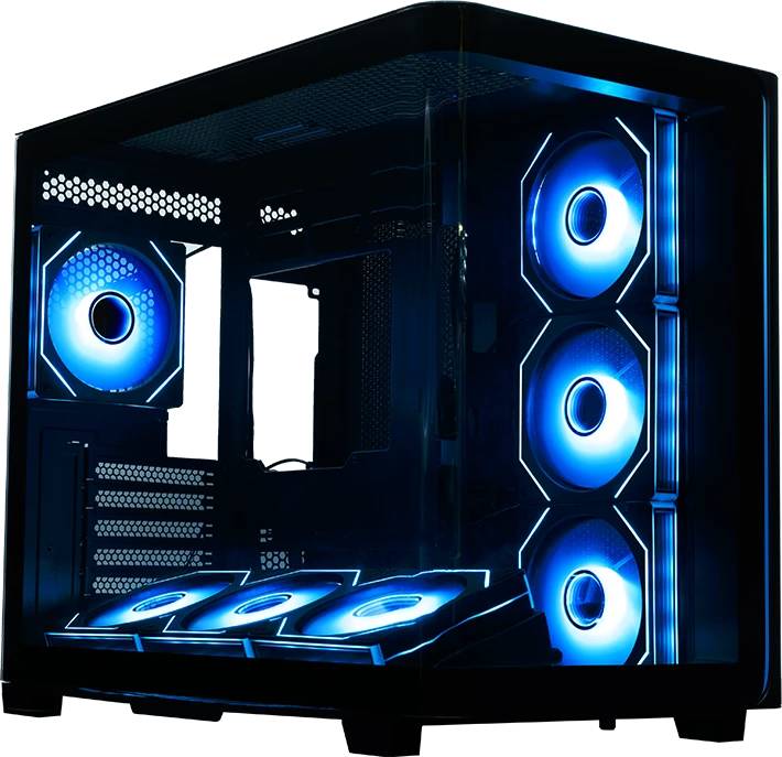 Корпус XASTRA QR600 7ARGB FG C10-UC Black (QR600-7FG12A-C10-UC-L), без БП, ATX