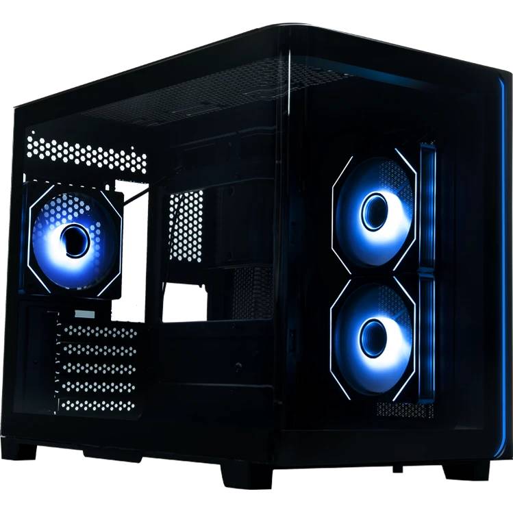 Корпус XASTRA QR600M 3ARGB C10-UC Black (QR600M-3FM12A-C10-UC-L), без БП, mATX