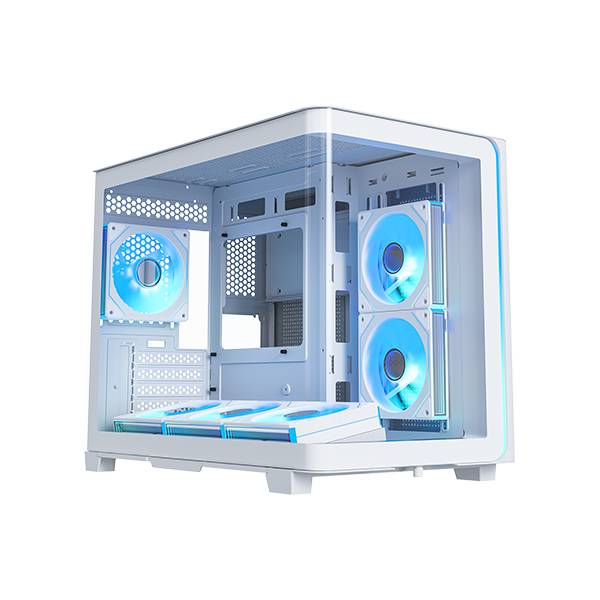 Корпус XASTRA QR600M 6ARGB C10-UC White (QR600M-6FM12A-C10-UC-L-WH), без БП, mATX