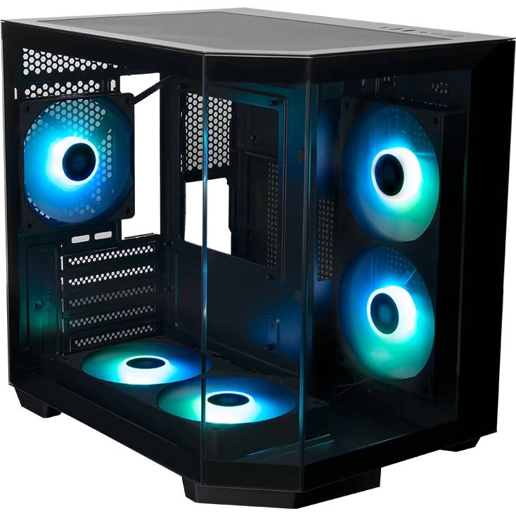 Корпус XASTRA QT400M 5ARGB-FC-C6-AC Black (QT400M-2FA24A-1FC12A-C6-AC), без БП, mATX