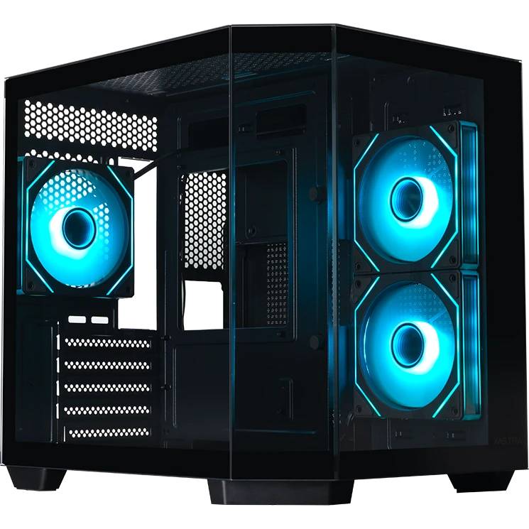 Корпус XASTRA QT400M 3ARGB-C6-AC Black (QT400M-3FM12A-C6-AC), без БП, mATX