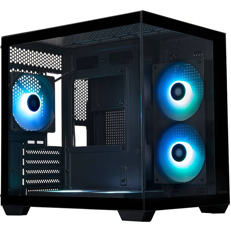 Корпус XASTRA QW400M 5ARGB-FC-C6-AC Black (QW400M-2FA24A-1FC12A-C6-AC), без БП, mATX