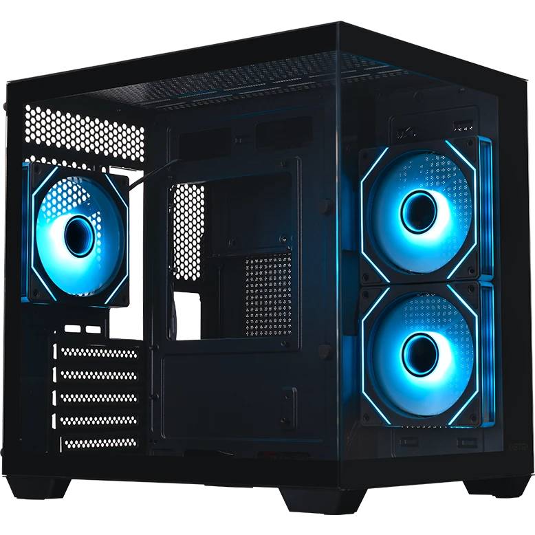 Корпус XASTRA QW400M 3ARGB-C6-AC Black (QW400M-3FM12A-C6-AC), без БП, mATX