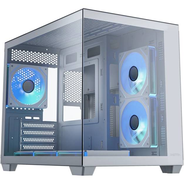 Корпус XASTRA QW500M 6ARGB-C10-UC White (QW500M-6FM12A-C10-UC-WH), без БП, mATX