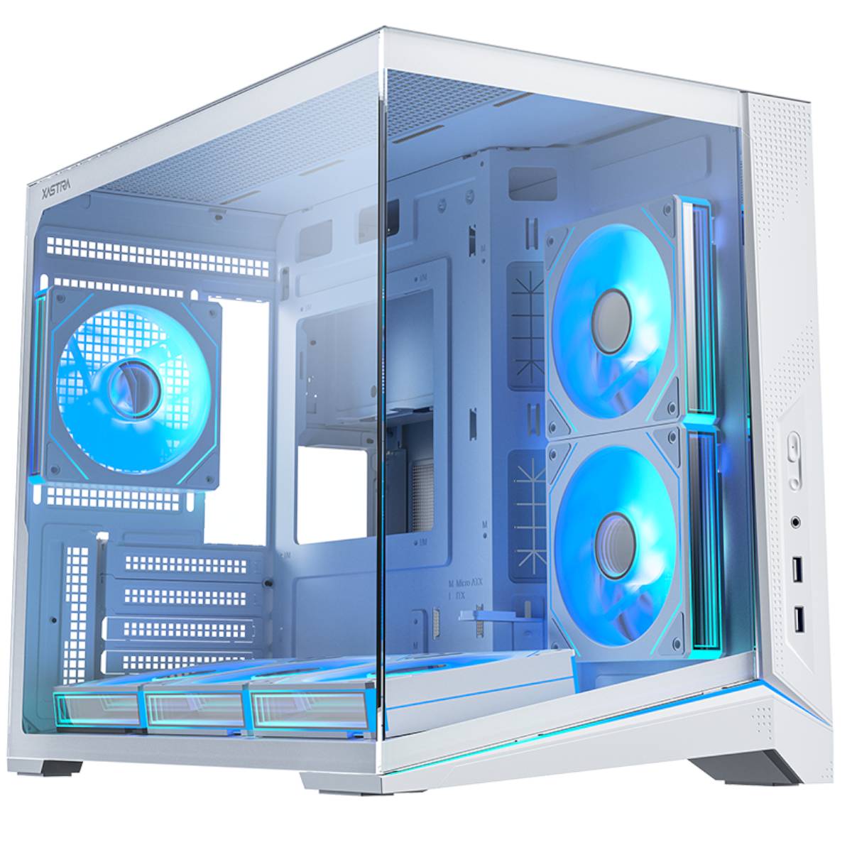 Корпус XASTRA QW505M 6ARGB-FN-C10 White (QW505M-6FN12A-C10-WH), без БП, mATX