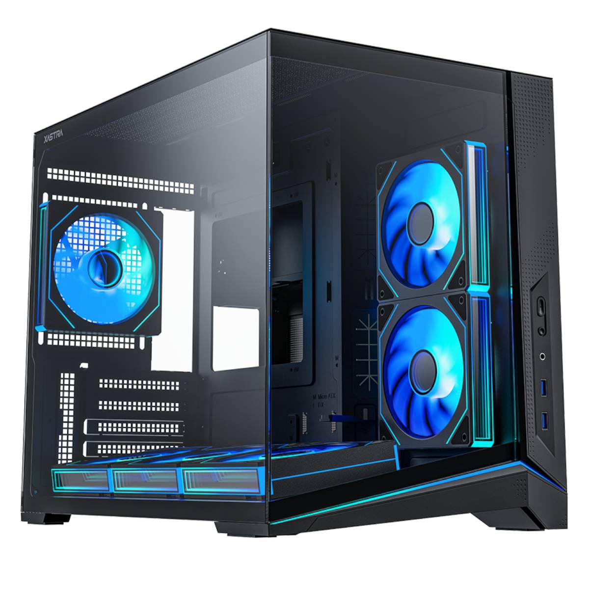 Корпус XASTRA QW505M 6ARGB-FN-C10 Black (QW505M-6FN12A-C10), без БП, mATX