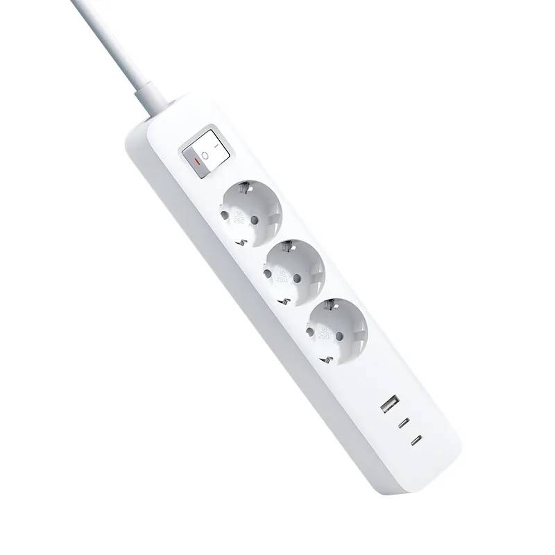Сетевой фильтр Xiaomi Mi Power Strip BHR07UKEU, 1.8м, 3 розетки, 2xUSB, 1xUSB Type-C