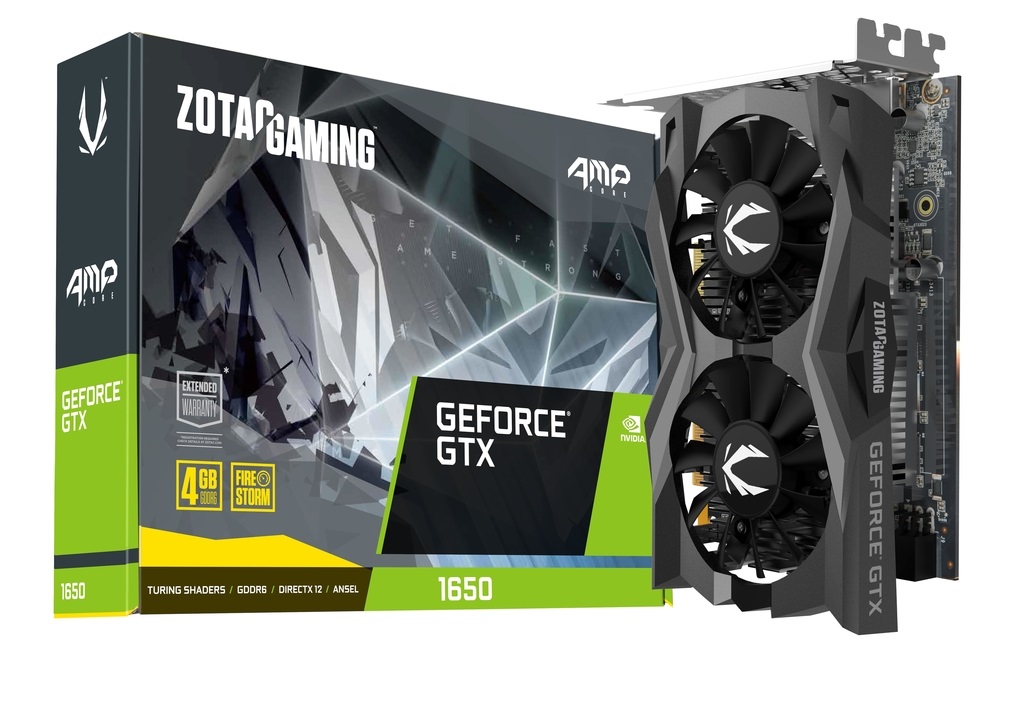 Видеокарта GeForce GTX 1650, 4Gb GDDR6 128bit, Zotac AMP Core ZT-T16520J-10L, RTL