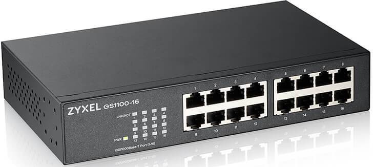 Коммутатор Zyxel GS1100-16-EU0103F, 16xLAN 1Gbps