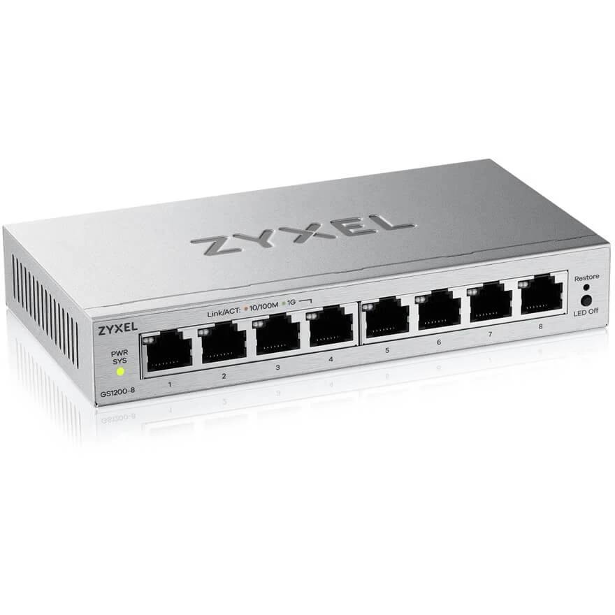 Коммутатор ZyXEL GS1200-8 V3, 8xLAN 1Gbps