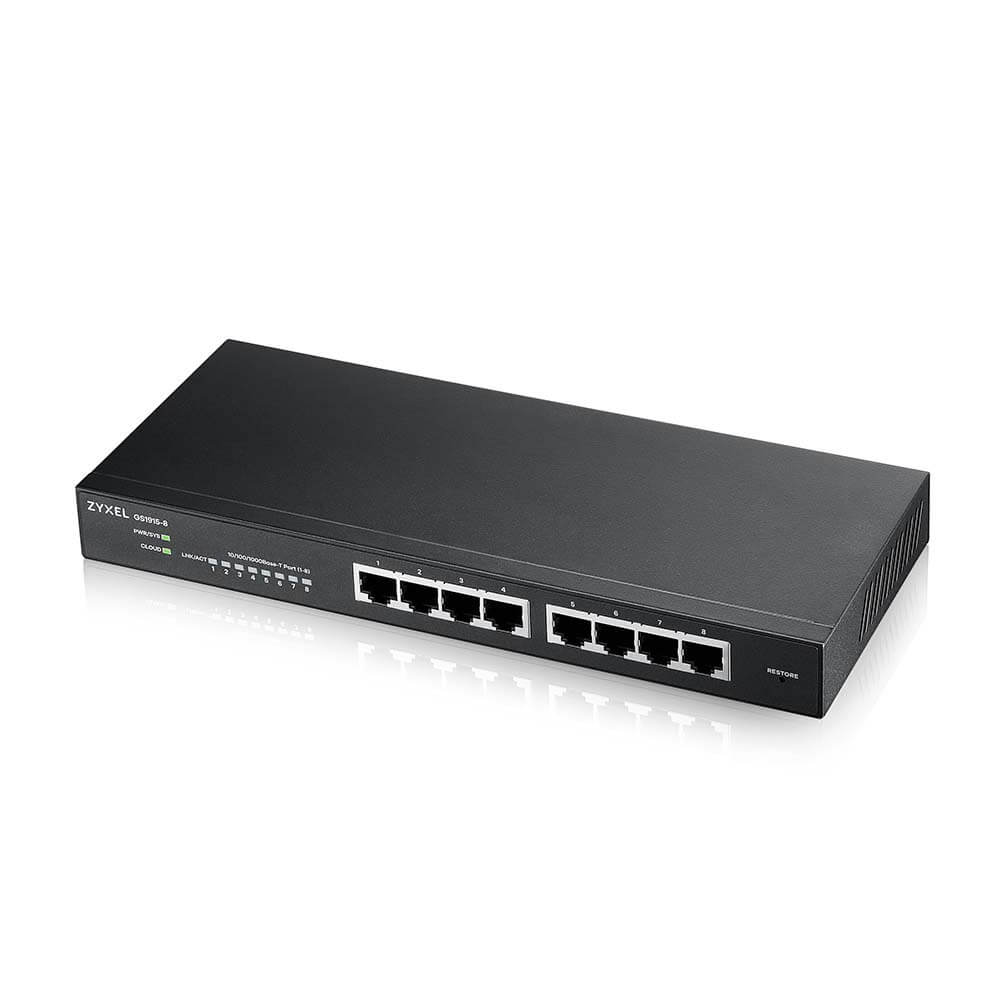 Коммутатор ZyXEL GS1915-8EP-EU0101F, 8xLAN 1GBps, PoE