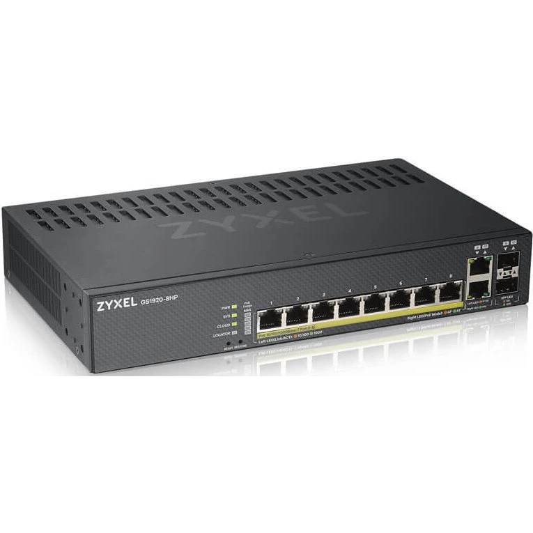 Коммутатор ZyXEL GS1920-8HPV2, 8xLAN 1GBbps, 2xSFP, PoE