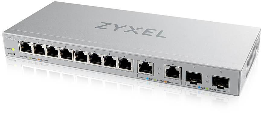 Коммутатор Zyxel XGS1210-12-ZZ0102F, 8xLAN 1Gbps, 2xLAN 2.5Gbps, 2xSFP